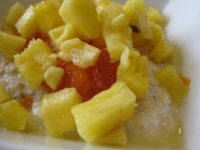 Fuyu Persimmon and Pineapple on Muesli