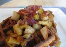 Sunday's Brunch: Waffles, Bacon, Apples, Pears, and Maple Syrup...Yum!