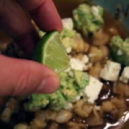 Wild Antelope Pozole with Queso Fresco, Avocado, and Squeeze of Lime